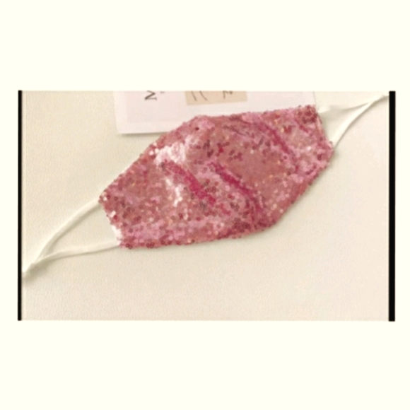 💥New Rose Pink Glitter Sequin Mask - Picture 1 of 4